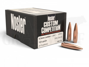 .264 / 6,5 mm 123 gr / 8,0 g Nosler Custom Competition HPBT Geschosse 100 Stück