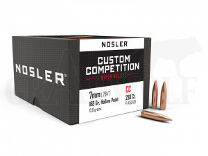 .284 / 7 mm 168 gr / 10,9 g Nosler HPBT Custom Competition Geschosse 250 Stück