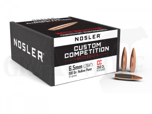 .264 / 6,5 mm 100 gr / 6,5 g Nosler Custom Competition HPBT Geschosse 250 Stück