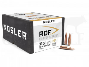 .308 / 7,62 mm 210 gr / 13,6 g Nosler HPBT RDF Match Geschosse 500 Stück