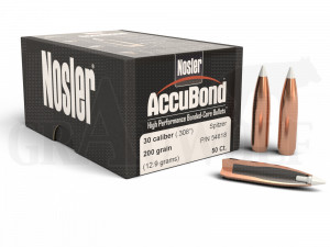 .308 / 7,62 mm 200 gr / 13,0 g Nosler AccuBond Geschosse 50 Stück