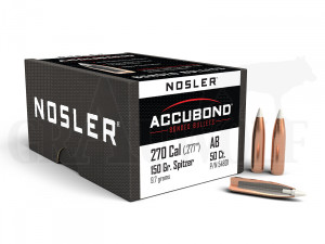 .277 / 7 mm 150 gr / 9,7 g Nosler AccuBond Geschosse 50 Stück