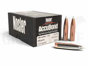 .338 / 8,5 mm 300 gr / 19,5 g Nosler Accubond Geschosse 50 Stück