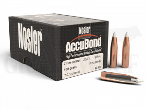 .284 / 7 mm 160 gr / 10,4 g Nosler AccuBond Geschosse 50 Stück