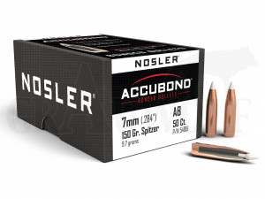 .284 / 7 mm 150 gr / 9,7 g Nosler AccuBond Geschosse 50 Stück