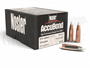 .277 / 7 mm 130 gr / 8,4 g Nosler AccuBond Geschosse 50 Stück