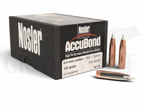 .264 / 6,5 mm 130 gr / 8,4 g Nosler AccuBond Geschosse 50 Stück