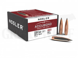 .338 / 8,59 mm 300 gr / 19,4 g Nosler AccuBond-LR Geschosse 100 Stück