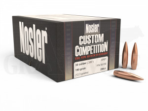 .308 / 7,62 mm 190 gr / 12,3 g Nosler Nosler HPBT Custom Match Geschosse 250 Stück