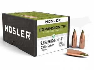 .310 / 7,87 mm (7,62x39) 123 gr / 8,0 g Nosler E-Tip bleifreie Geschosse 50 Stück 