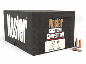 .224 / 5,6 mm 69 gr / 4,4 g Nosler Custom Competition HPBT Geschosse 1000 Stück