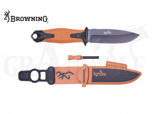 Browning Messer Ignite 2 mit Feuerstein Orange