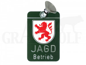 Autoschild Jagdbetrieb Wappen Hessen Aluminium mit Saugnapf