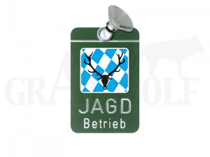 Autoschild Jagdbetrieb Wappen Bayern Aluminium mit Saugnapf