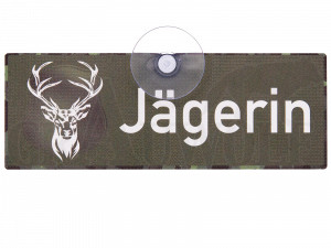 Jägerin Schild mit Saugnapf