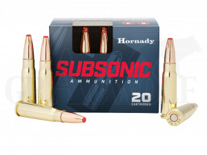 7,62x39 255 gr / 16,5 g Hornady Sub-X Teilmantelhohlspitzpatronen Unterschall 20 Stück