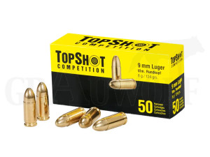 9 mm Luger 124 gr / 8,0 g Topshot Competition Vollmantel Patronen 50 Stück