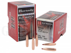 .243 / 6 mm 108 gr / 7,0 g Hornady ELD-Match Geschosse 100 Stück