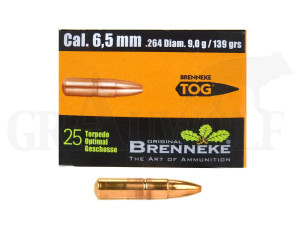 .264 / 6,5 mm 139 gr / 9,0 g Brenneke TOG Geschosse 25 Stück .264 / 6,5 mm 139 gr / 9,0 g Brenneke TOG Geschosse 25 Stück