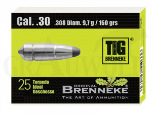 .308 / 7,62 mm 150 gr / 9,7 g Brenneke TIG Geschosse 25 Stück