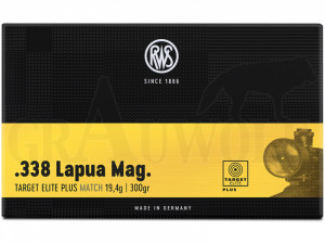 .338 Lapua Magnum 300 gr / 19,40 g RWS Target Elite Plus Match Patronen 20 Stück