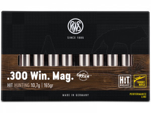 .300 Winchester Magnum 165 gr / 10,7 g RWS HIT Short Rifle Patronen 20 Stück