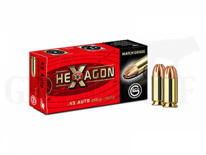 45 ACP 200 gr / 13 g Geco Hexagon Patronen 50 Stück