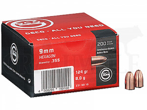 .355 / 9 mm 124 gr / 8,0 g Geco Hexagon Geschosse 1500 Stück