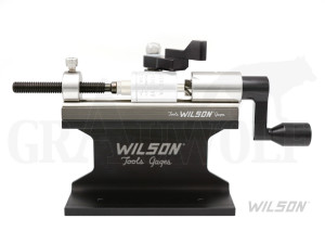 Wilson Hülsentrimmer .17 - .45 mit Fräskopf, Ständer und Feststeller für Hülsenhalter Wilson Hülsentrimmer .17 - .45 mit Fräskopf, Ständer und Feststeller für Hülsenhalter