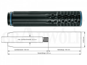 Recknagel ERA®Silencer SOB 2 Schalldämpfer mit ERA®LOC Schnellverschluss Kaliber .30
