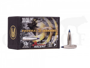 .308 / 7,62 mm 175 gr / 11,3 g Federal Terminal Ascent Geschosse 50 Stück