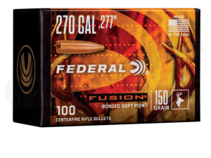 .277 / 7 mm 150 gr / 9,7 g Federal Fusion Geschosse 100 Stück .277 / 7 mm 150 gr / 9,7 g Federal Fusion Geschosse 100 Stück
