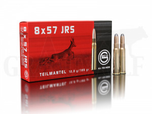 8x57IRS 185 gr / 12,0 g Geco Teilmantel Rundkopf Patronen 20 Stück