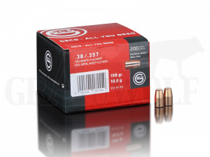 .357 / 9 mm 158 gr / 10,2 g GECO Vollmantel Flachkopf Geschosse 1500 Stück