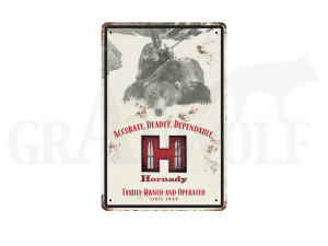 Hornady Blechschild Bear Joyce Hornady 12" x 18"