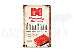 Hornady Blechschild Vintage Geschosse 12" x 18"