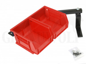 Inline Fabrication Universal Double Bullet Tray System mit 2 Kunststoffboxen rot