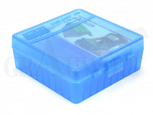 MTM Klappdeckelbox P-100-3 blau für 100 Patronen: .357