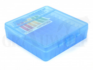 MTM Klappdeckelbox P-100-45 blau für 100 Patronen: .45 ACP / 10 mm