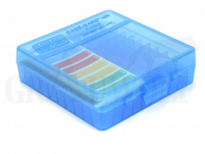 MTM Klappdeckelbox P-100-9 blau für 100 Patronen: 9 mm Para