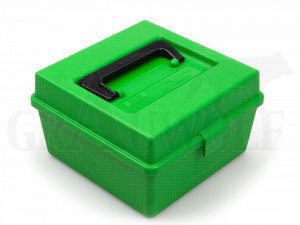 MTM Klappdeckelbox R-100 grün für 100 Patronen: 22-250 -.458 Win Mag