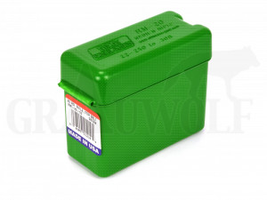 MTM Klappdeckelbox RM-20 grün mit Gürtelclip für 20 Patronen: .22-250, .308 Win, .303 British