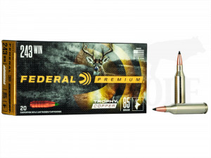 .243 Winchester 85 gr / 5,5 g Federal Trophy Copper Vital Shok Bleifrei Patronen 20 Stück