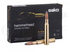 .30-06 Springfield 220 gr / 14,3 g Sako Hammerhead Patronen 20 Stück