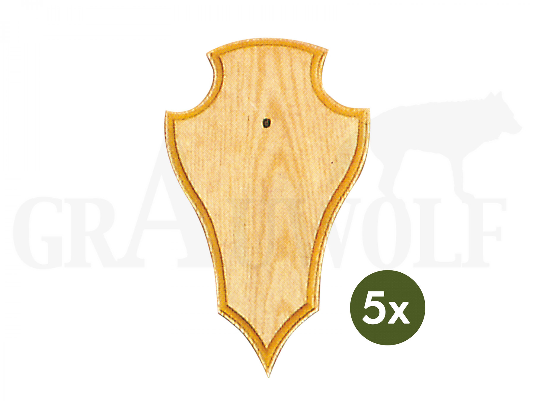 Rehbockbrett Eiche Hell 22x13 Cm - 5er Set Trophäenschilde Mit Klammern