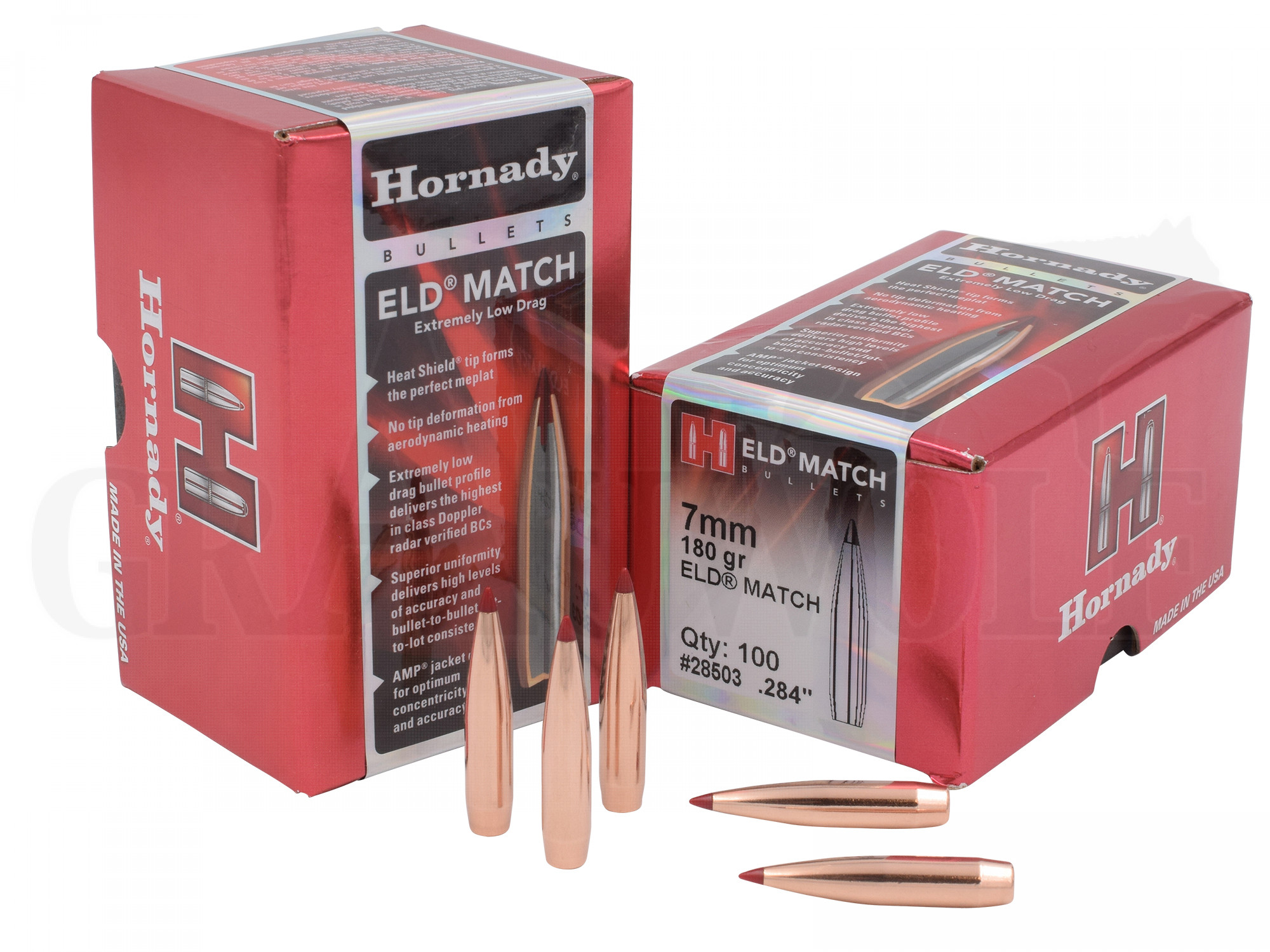 284 / 7 mm 180 gr / 11,7 g Hornady ELD-Match Geschosse 100 Stück 