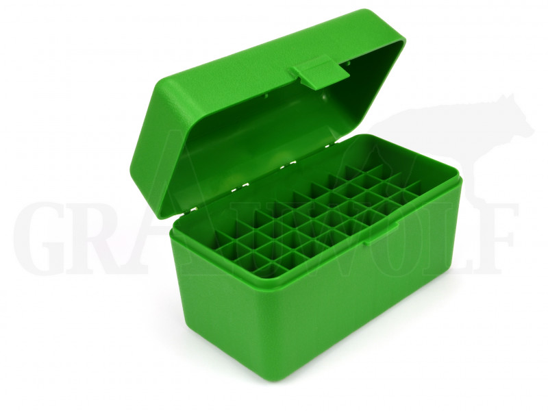 MTM Klappdeckelbox grün 6,5x64 -458 Mag für 50 Patronen - grauwolf.net