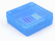 MTM Klappdeckelbox P-100-44 blau für 100 Patronen: .41 Mag - 45 long Colt