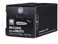 .375 / 9,5 mm 301 gr / 19,5 g RWS UNI Classic Geschosse 50 Stück