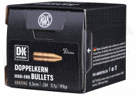 .264 / 6,5 mm 140 gr / 9,1 g RWS Doppelkern Geschosse 50 Stück